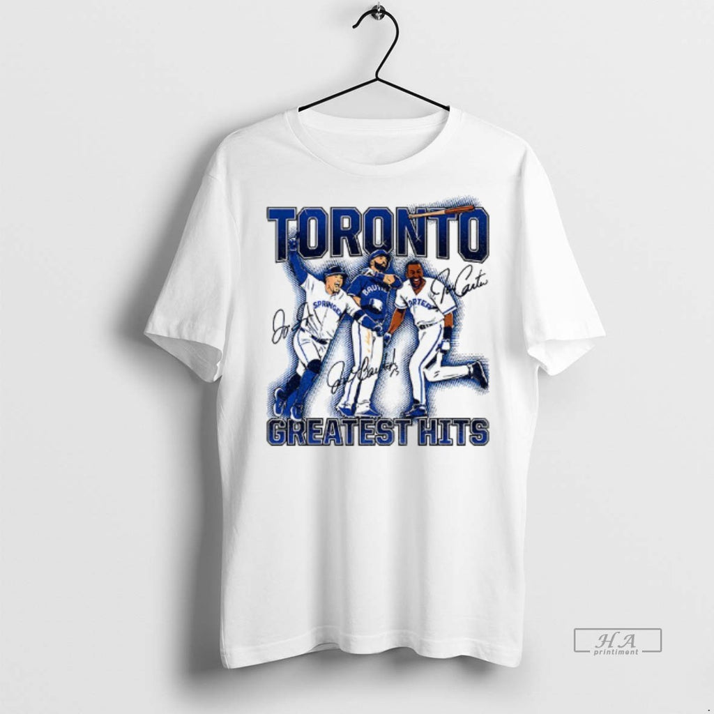 Official Joe Carter Jose Bautista And George Springer Toronto Blue Jays Toronto Greatest Hits Mlb