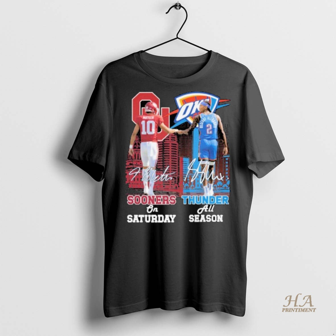 Official John Mateer And Shai Gilgeous Alexander Oklahoma Sooners On Oklahoma City Thunder Thunder All