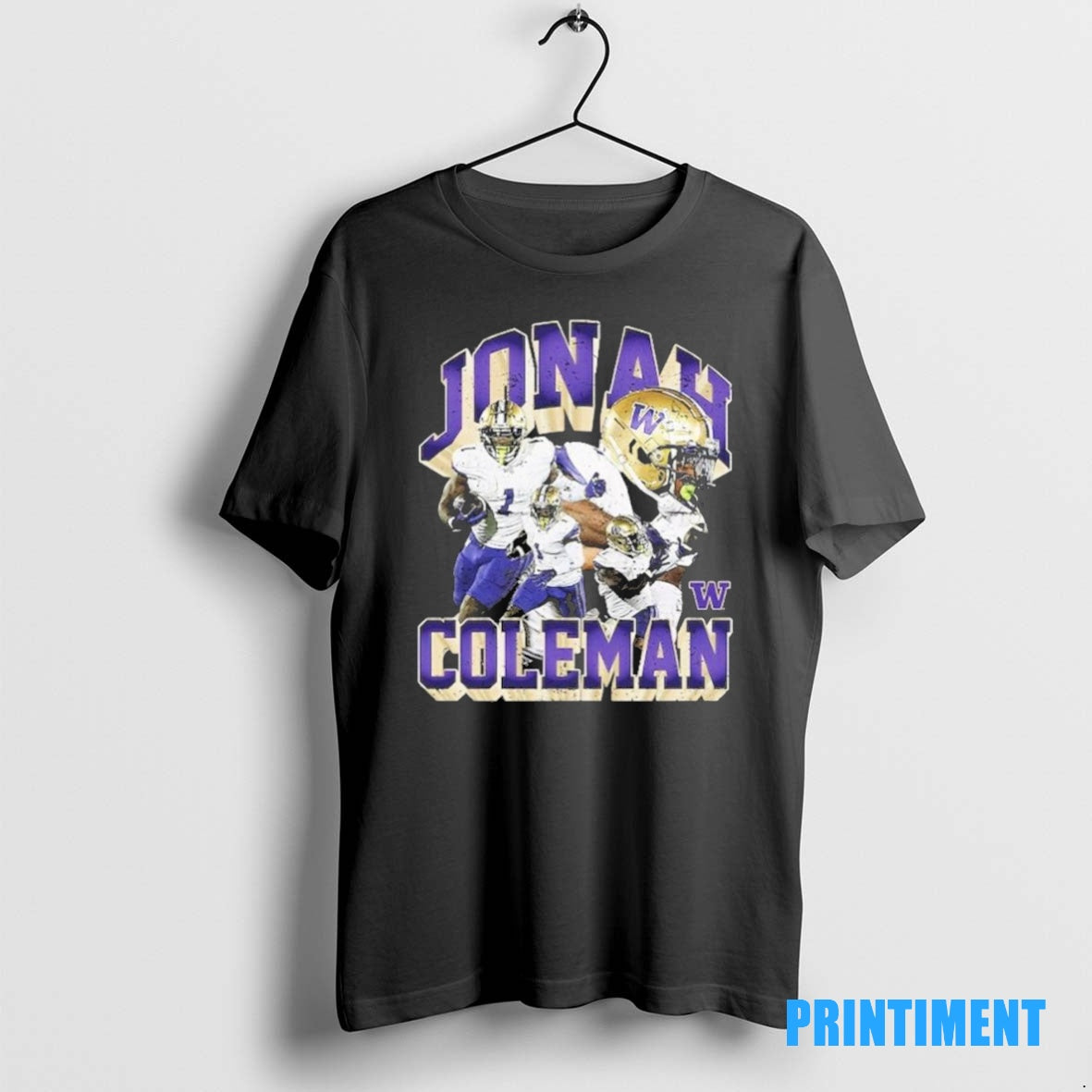 Official Jonah Coleman Washington Huskies Player Collage Tee Sweater