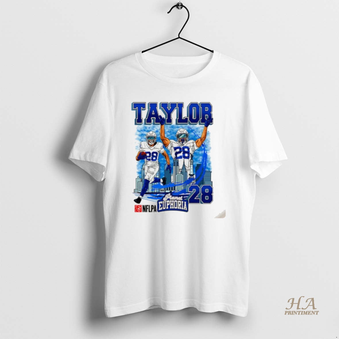 Official Jonathan Taylor Indianapolis Colts Football Number 28 Skyline Cartoon