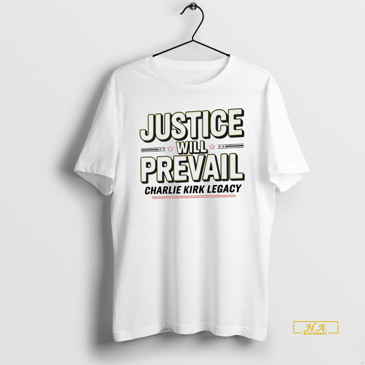 Official Justice Will Prevail Charlie Kirk Legacy White