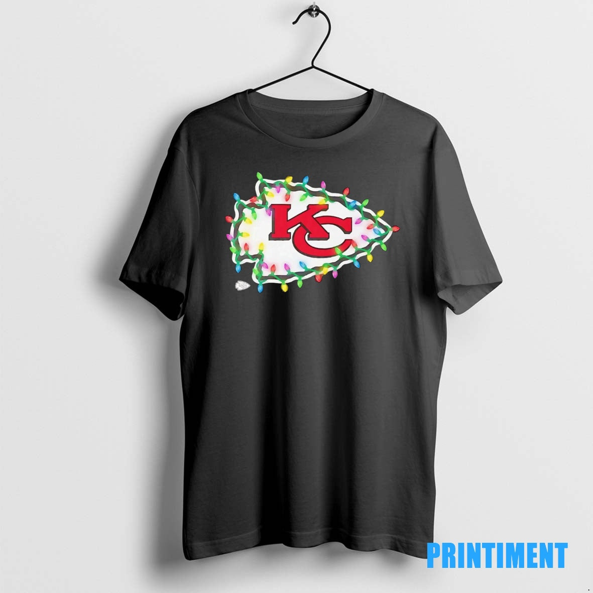 Official Kansas City Chiefs Logo Christmas Light Tee Sweater