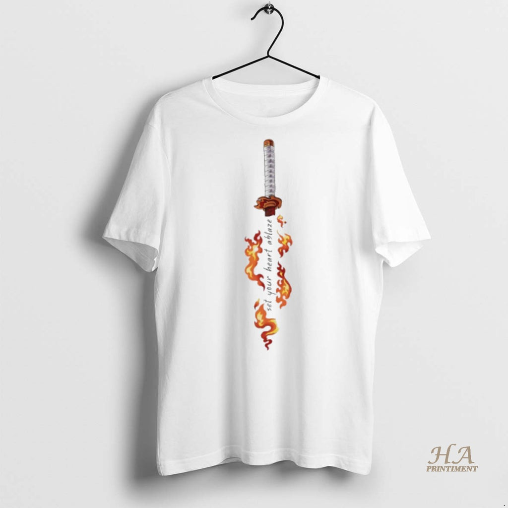 Official Katana Flame Set Your Heart Ablaze Shirt