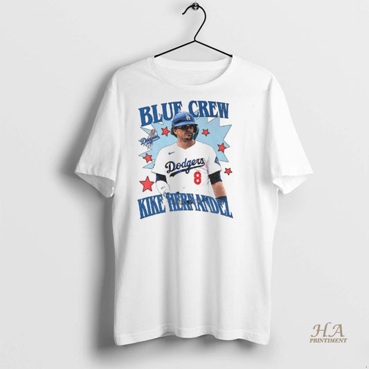 Official Kike Hernandez Los Angeles Dodgers World Series Blue Crew Mlb Baseball 2025 Shirt