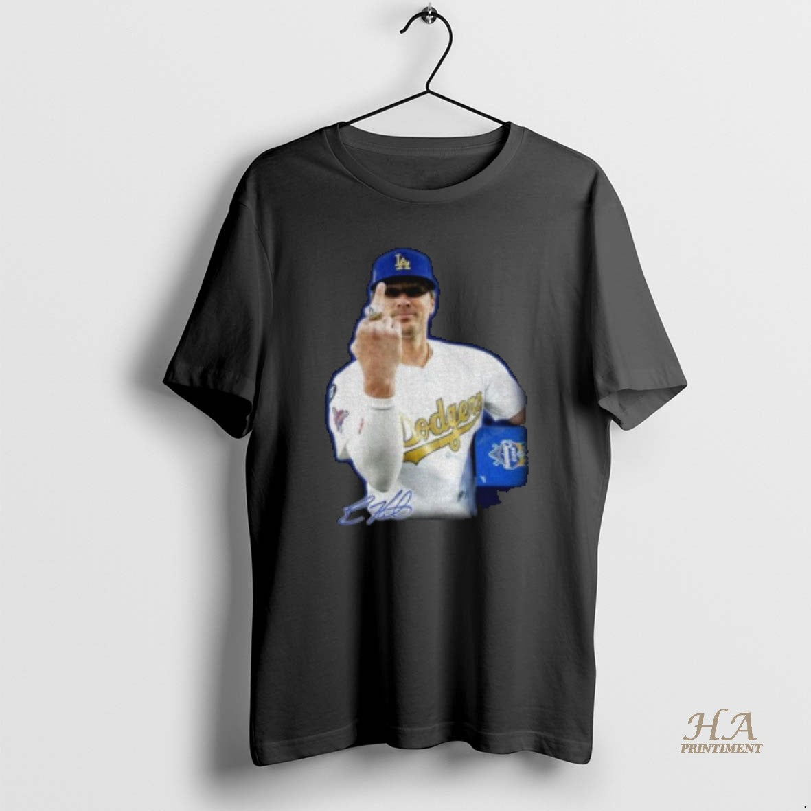 Official Kike Hernandez Middle Finger Meme Signature Dodgers Champion