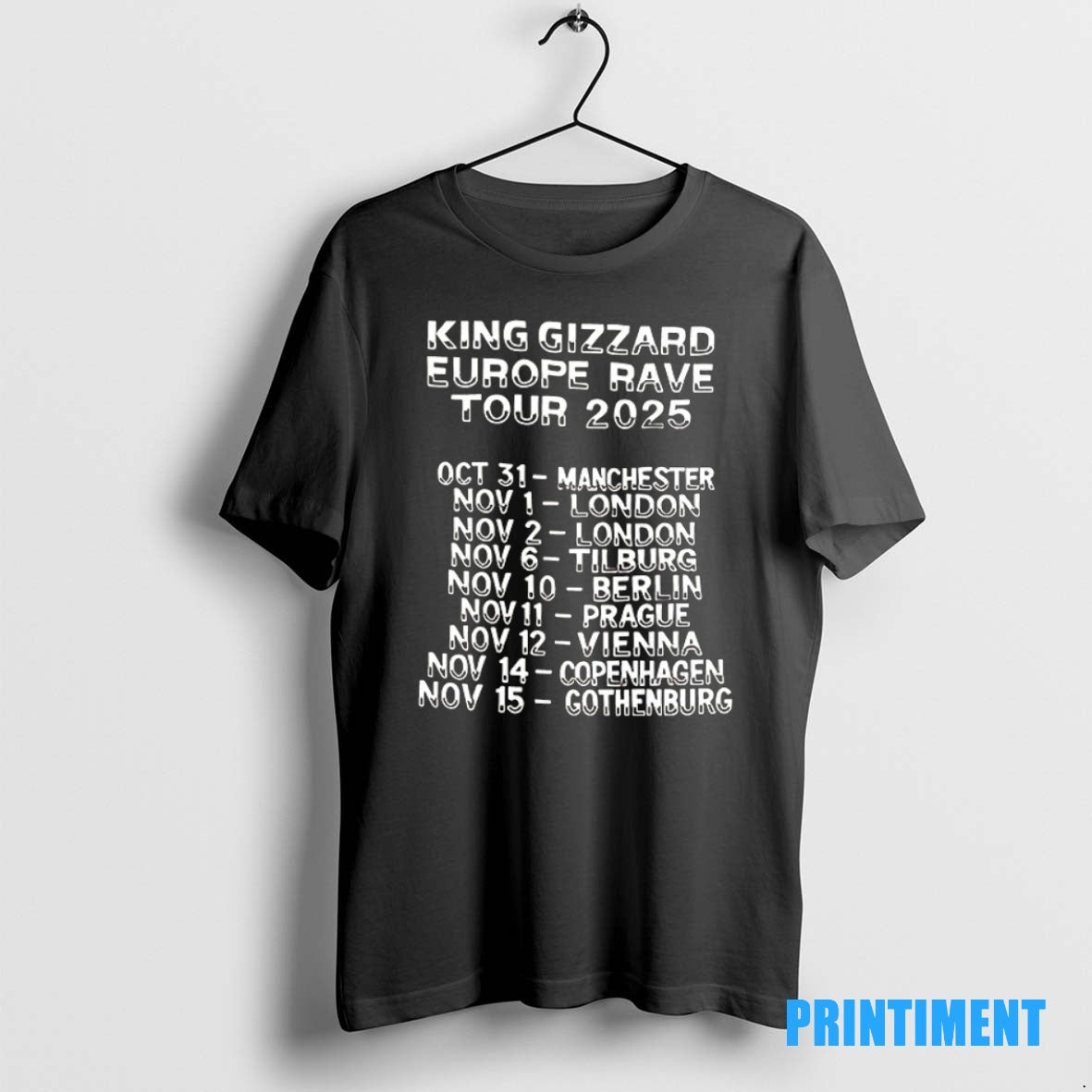 Official King Gizzard Europe Rave Tour 2025 Tee Sweater