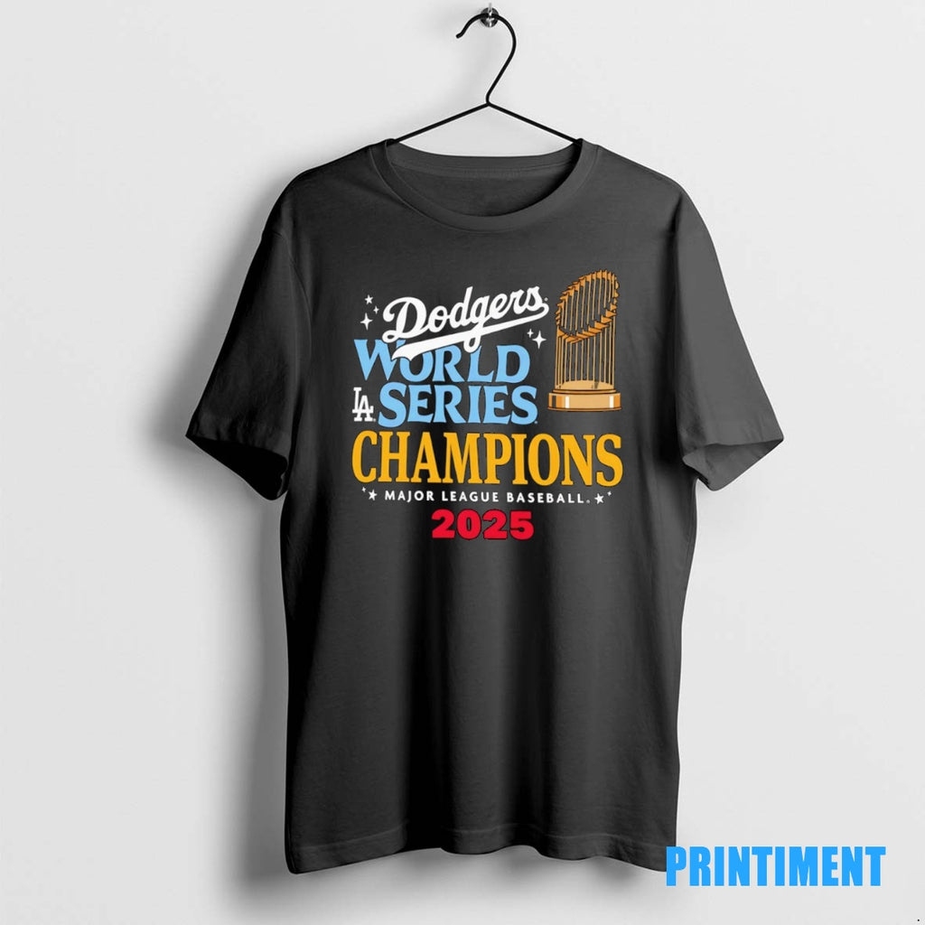 Official La Dodgers 2025 World Series Champions Major League Baseball Trophy Tee Sweater
