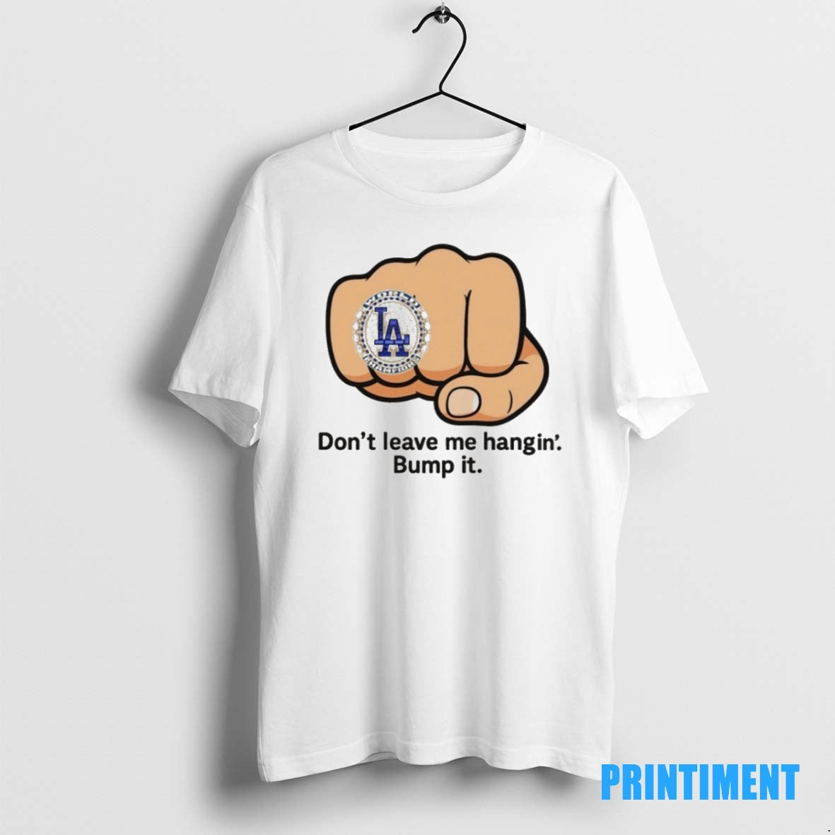 Official La Dodgers Dont Leave Me Hangin Bump It Tee Sweater