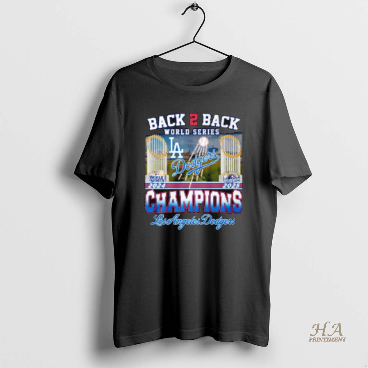Official La Dodgers Back To Back 2024 2025 World Series Champions Trophy