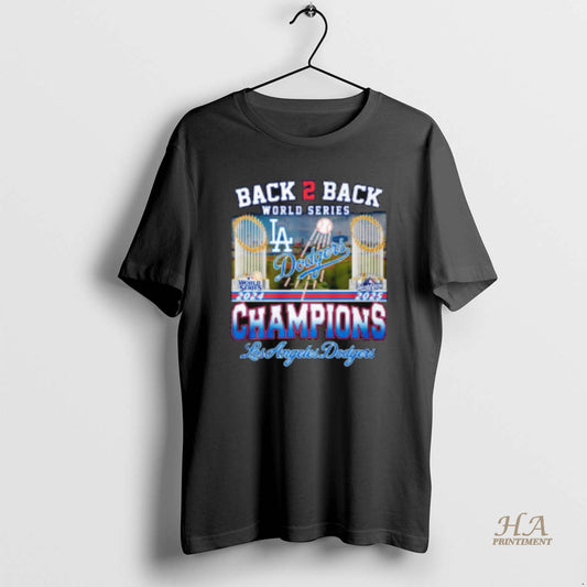 Official La Dodgers Back To Back 2024 2025 World Series Champions Trophy