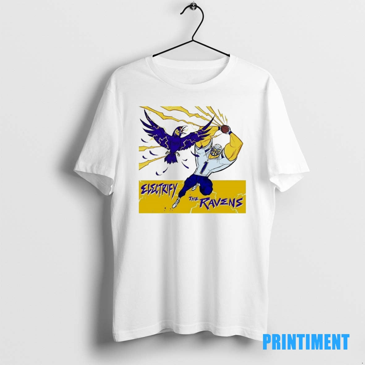 Official La Chargers Quentin Johnston Electrify The Ravens Tee Sweater