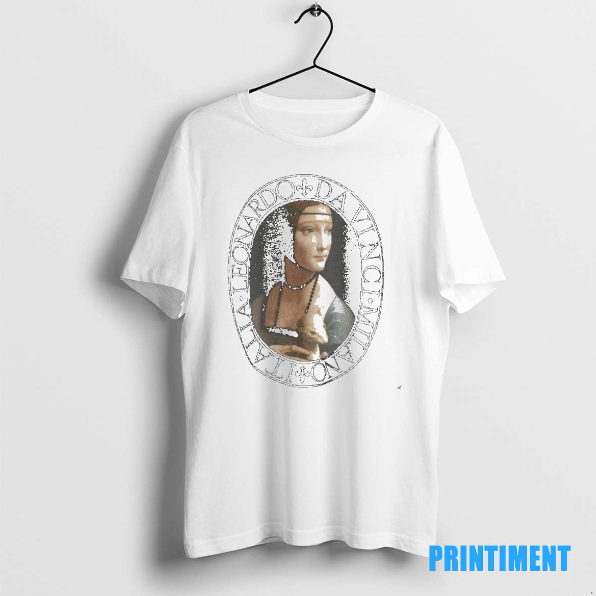 Official Leonardo Da Vinci Milano Italia Woman And Weasel Tee Sweater