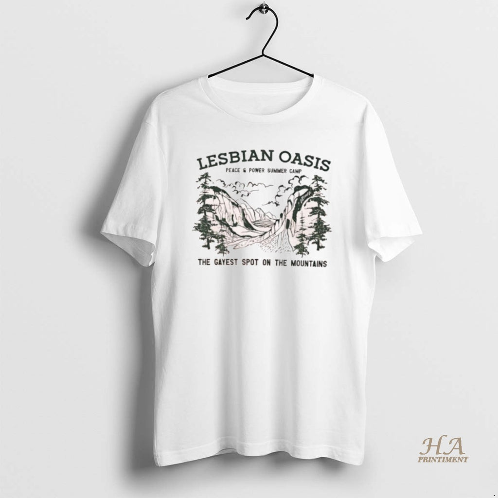 Official Lesbian Oasis Peace Power Summer Camp The Gayest Spot On The Mountains Forest Graphic