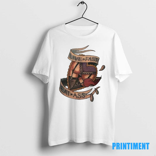 Official Live Fast Eat Ass Heart Tattoo Tee Sweater