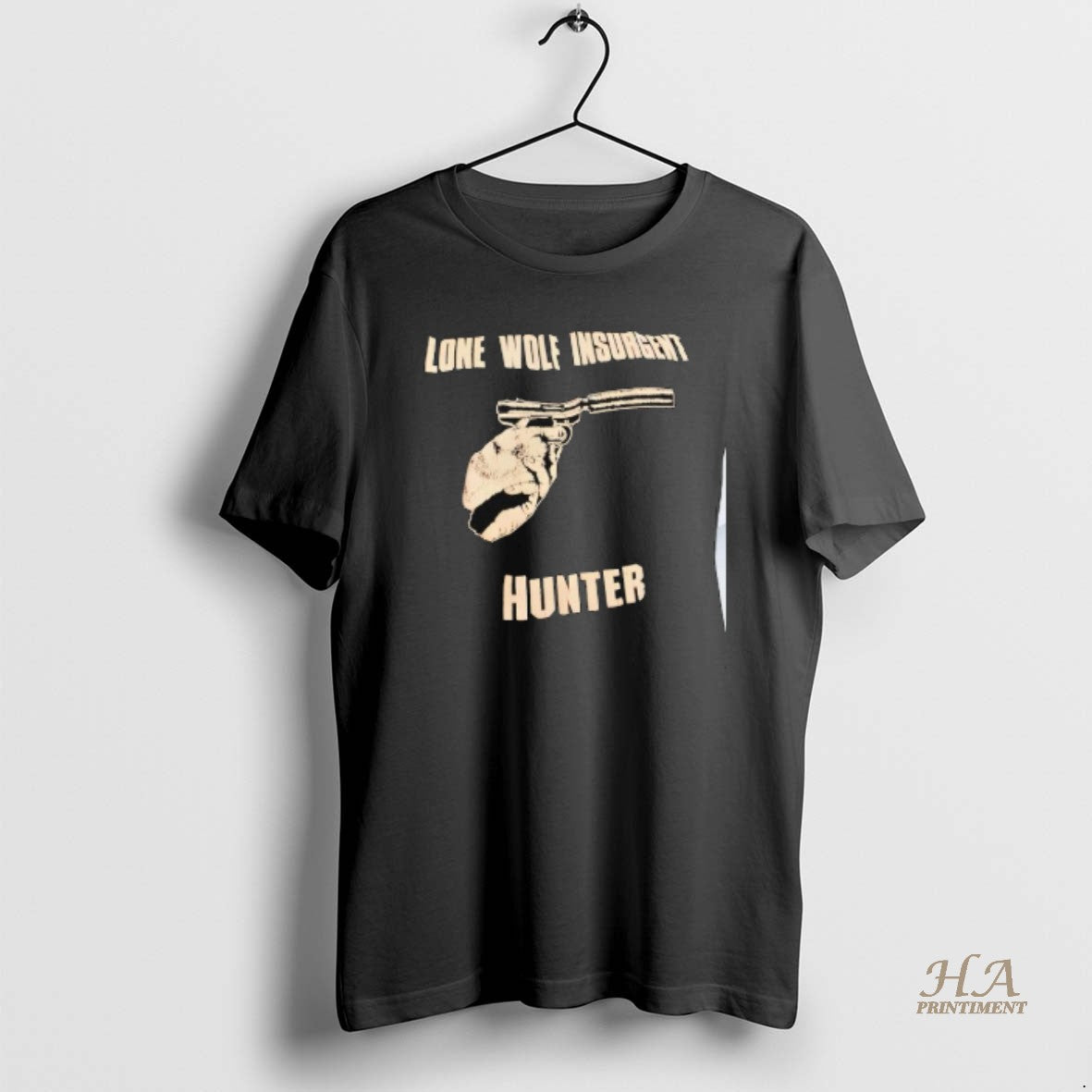 Official Lone Wolf Insurgent Hunter Hand Holding A Handgun