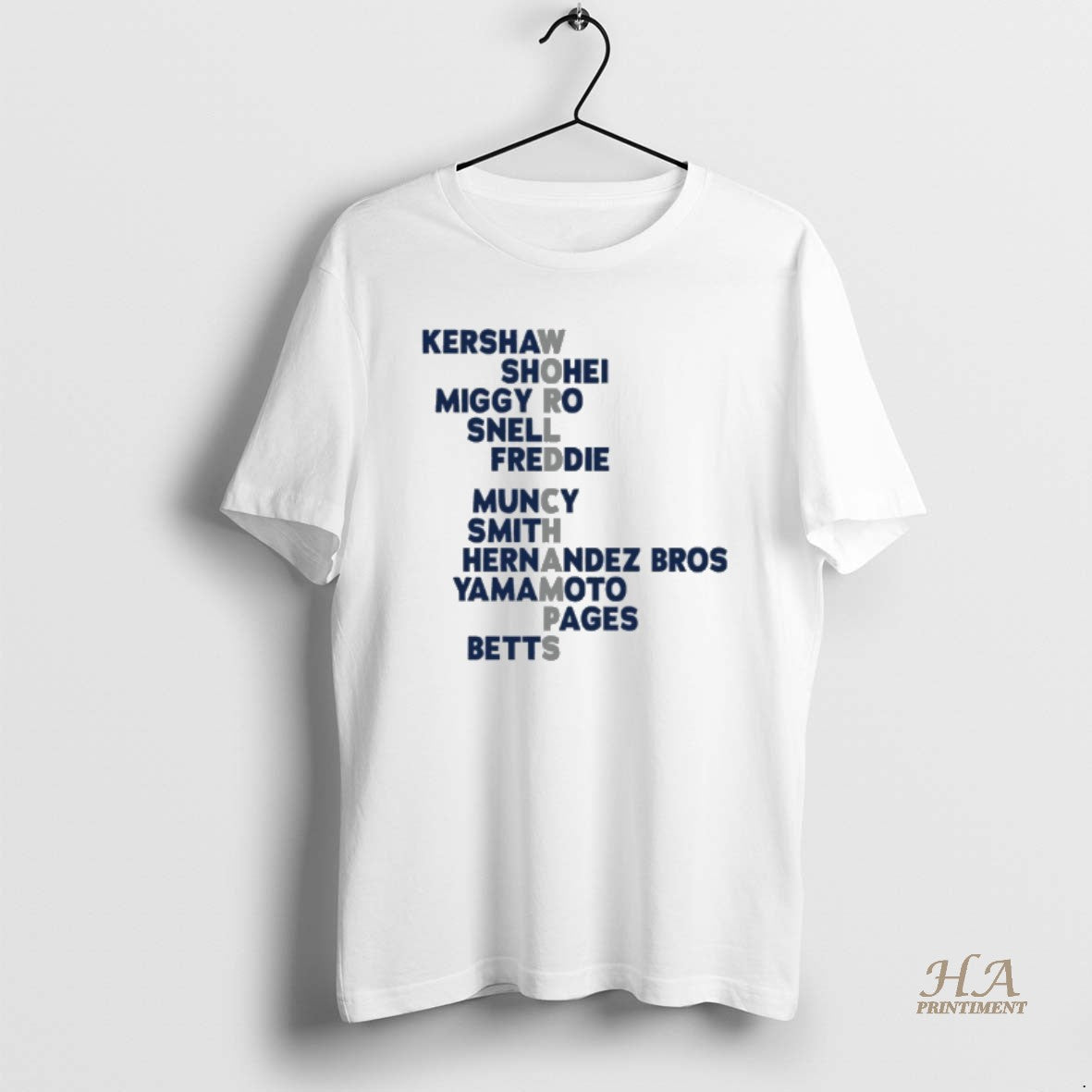 Official Los Angeles Baseball 2025 World Champs Acrostic Players Names
