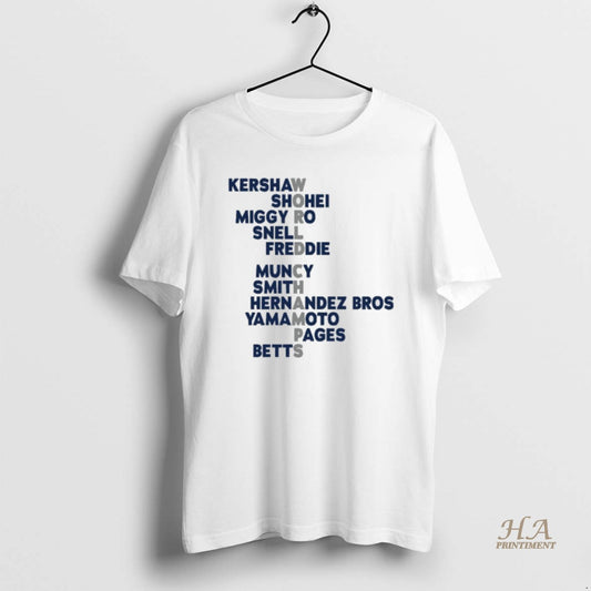 Official Los Angeles Baseball 2025 World Champs Acrostic Players Names
