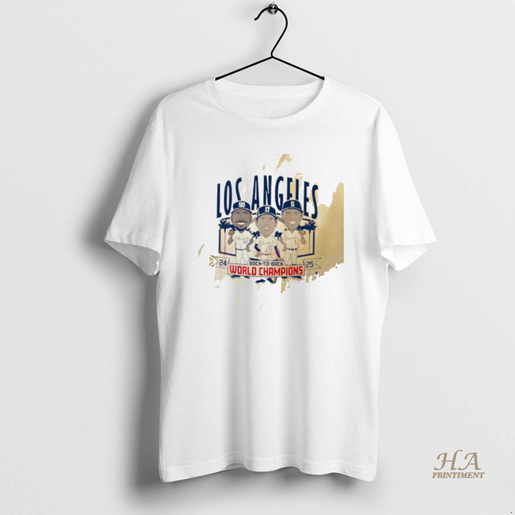 Official Los Angeles Baseball Back To Back World Champs Caricatures
