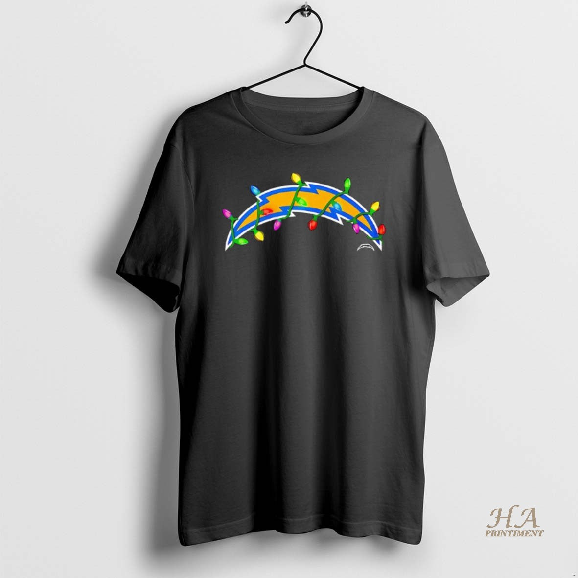 Official Los Angeles Chargers Logo Holiday Lights Black