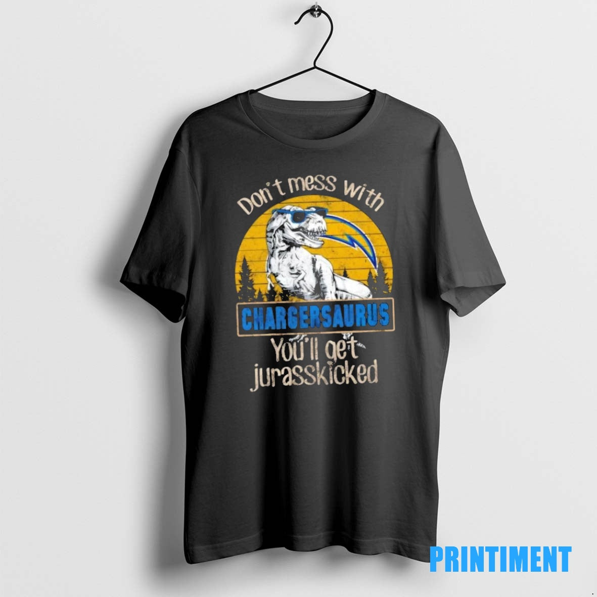 Official Los Angeles Chargers Dont Mess With Chargersaurus Youll Get Jurasskicked Tee Sweater