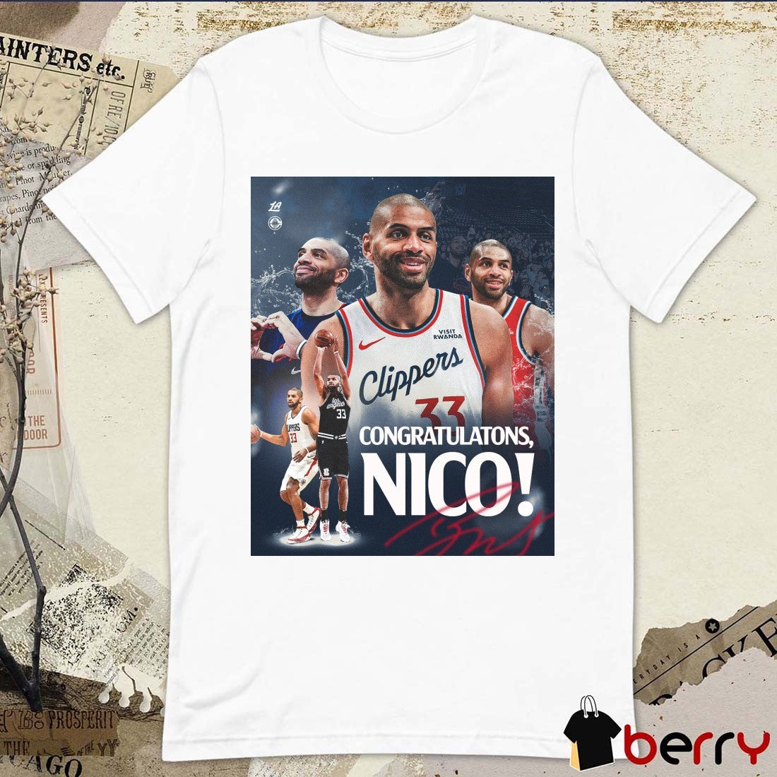 Los Angeles Clippers Congratulations Nico Signature Poster t-shirt