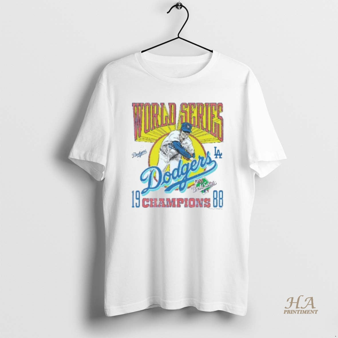 Official Los Angeles Dodgers 1988 World Series Champions Mens White