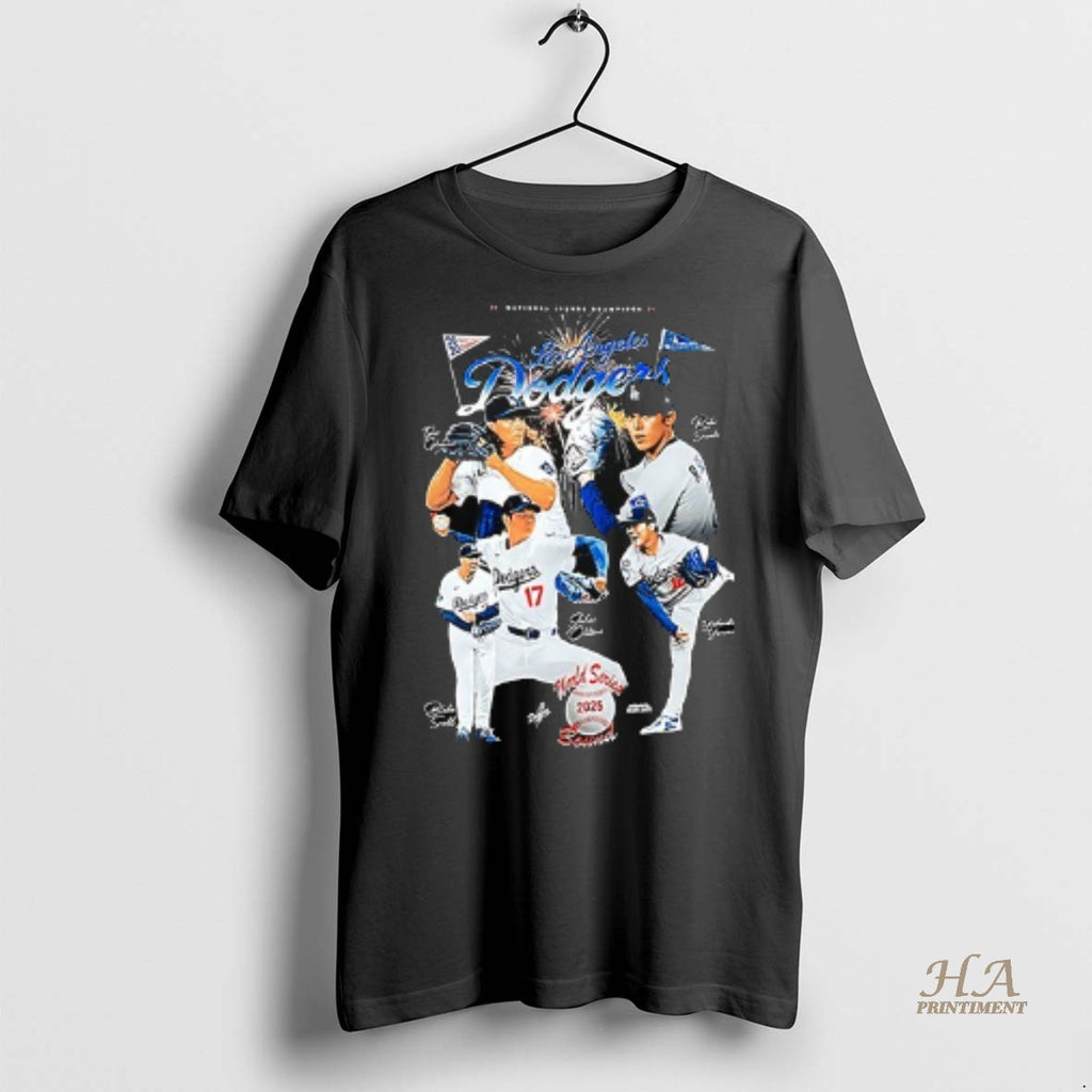 Official Los Angeles Dodgers 2025 National League Champions Legends Graphic Signature Shirt
