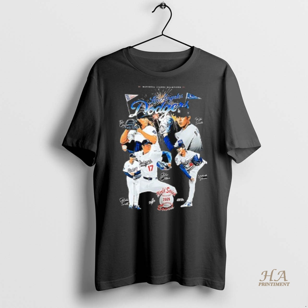 Official Los Angeles Dodgers 2025 National League Champions Legends Graphic Signature Shirt