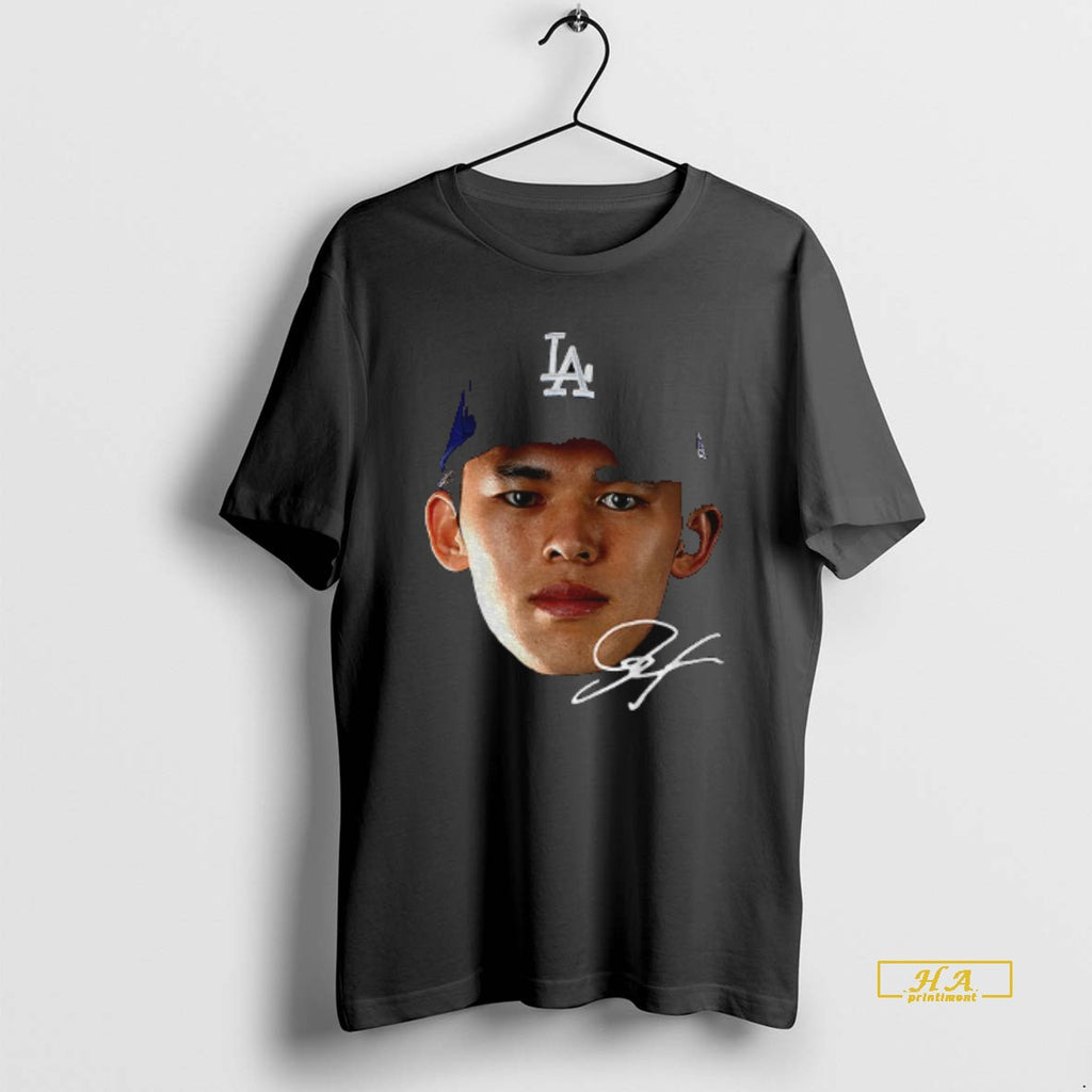 Official Los Angeles Dodgers 2025 Roki Sasaki Big Face Signature