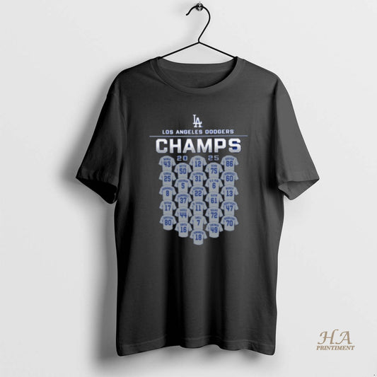Official Los Angeles Dodgers 2025 World Series Champions Jersey Roster