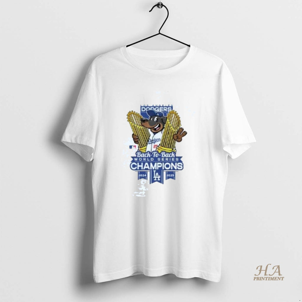 Official Los Angeles Dodgers 2025 Back To Back World Series Champions Mascot Trophy