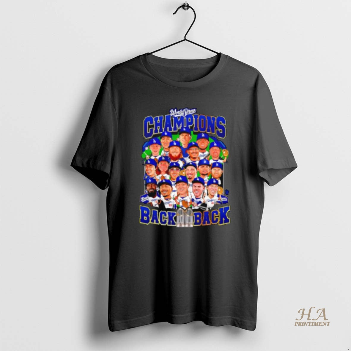 Official Los Angeles Dodgers Back 2 Back Ws Champions Action Cartoon