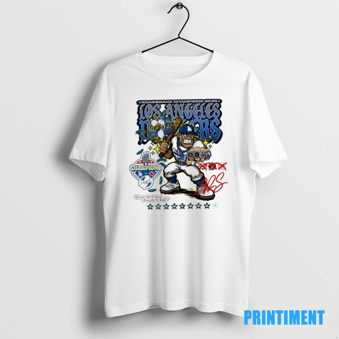 Official Los Angeles Dodgers Back 2k25 Champions None 2 Some Cartoon Tee Sweater