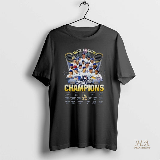 Official Los Angeles Dodgers Back To Back 2024 2025 World Series Champions Signatures