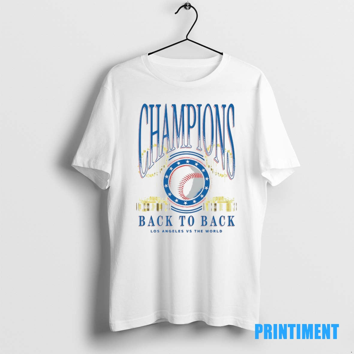 Official Los Angeles Dodgers Back To Back World Baseball Champions Trophy Tee Sweater