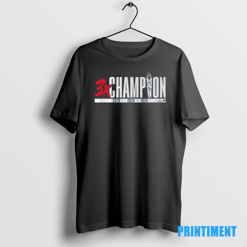 Official Los Angeles Dodgers Mlb Clayton Kershaw Three Time Champion 2020 2024 2025 Tee Sweater