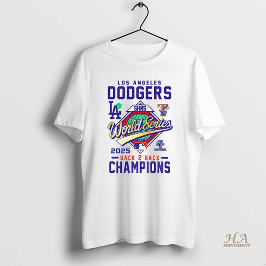 Official Los Angeles Dodgers Shns World Series Mlb Back 2 Back Champions Logo
