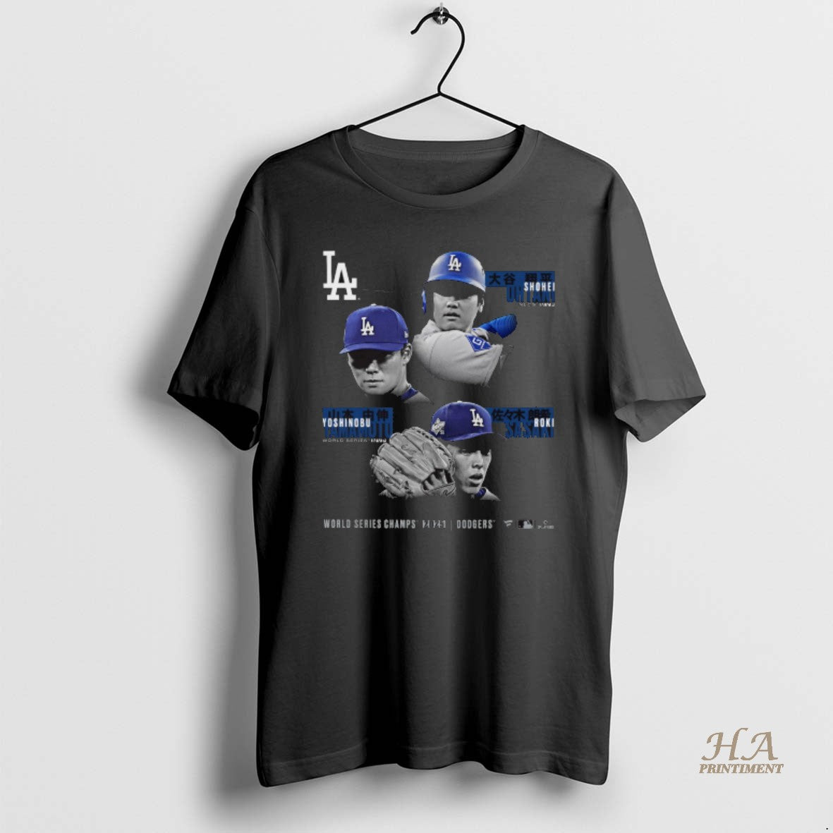 Official Los Angeles Dodgers Shohei Ohtani Yoshinobu Yamamoto And Roki Sasaki Black 2025 World Series