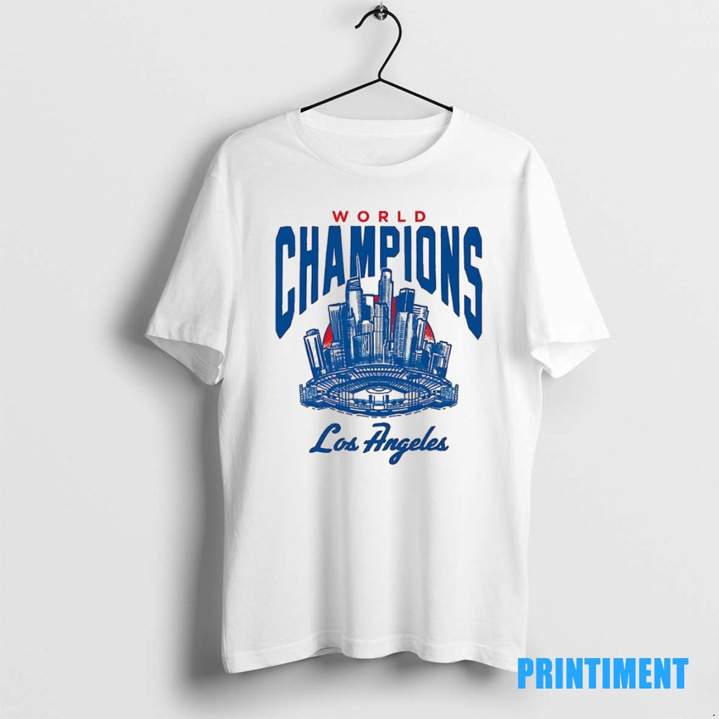 Official Los Angeles Dodgers Skyline 2025 World Series Champions Tee Sweater