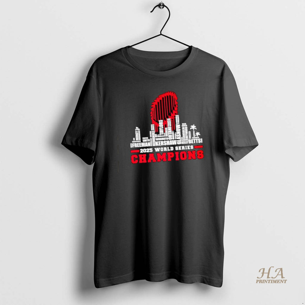 Official Los Angeles Dodgers Skyline Names 2025 World Series Champions