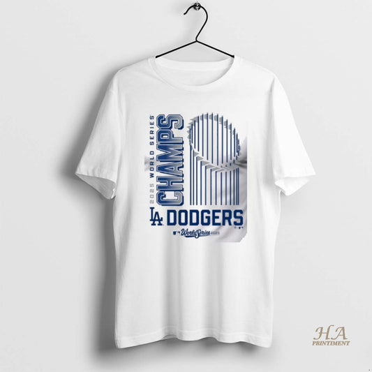 Official Los Angeles Dodgers White 2025 World Series Champions Wild Pitch T Men