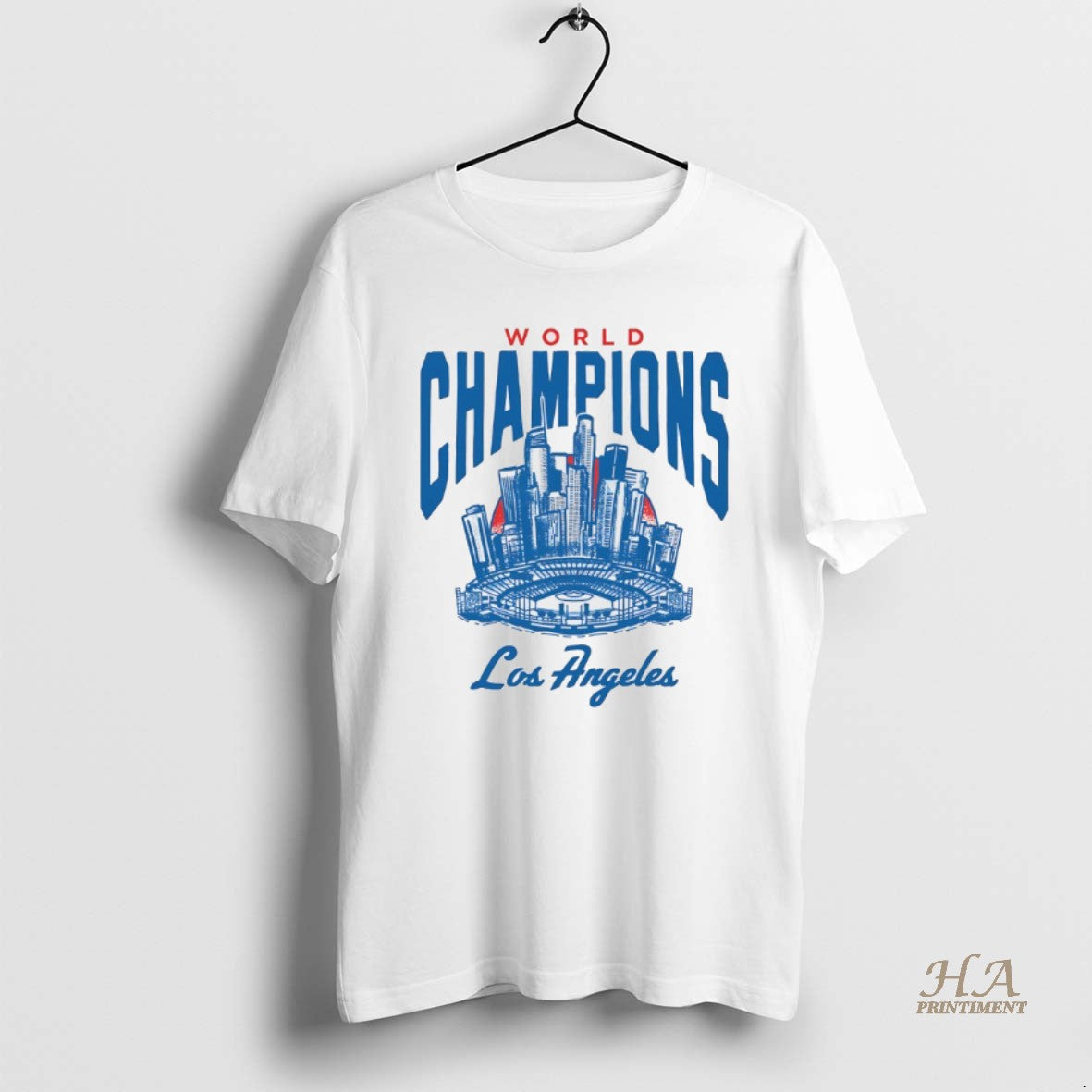 Official Los Angeles Dodgers World Champions Baseball Stadium Cityscape