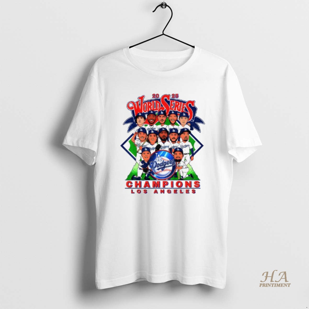 Official Los Angeles Dodgers Cartoon All Team World Series Champions 2025