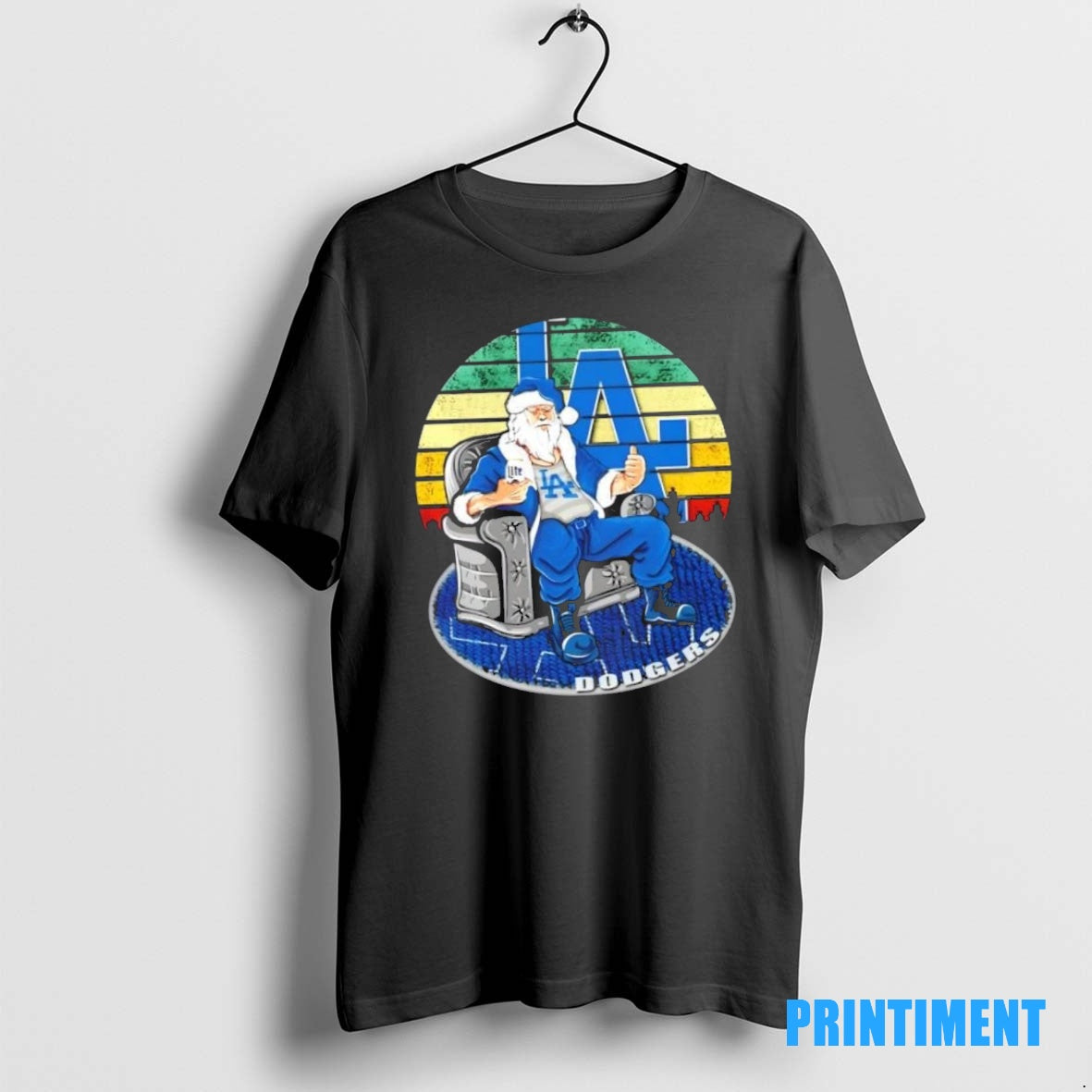 Official Los Angeles Dodgers X Santa Claus Christmas Vintage Tee Sweater