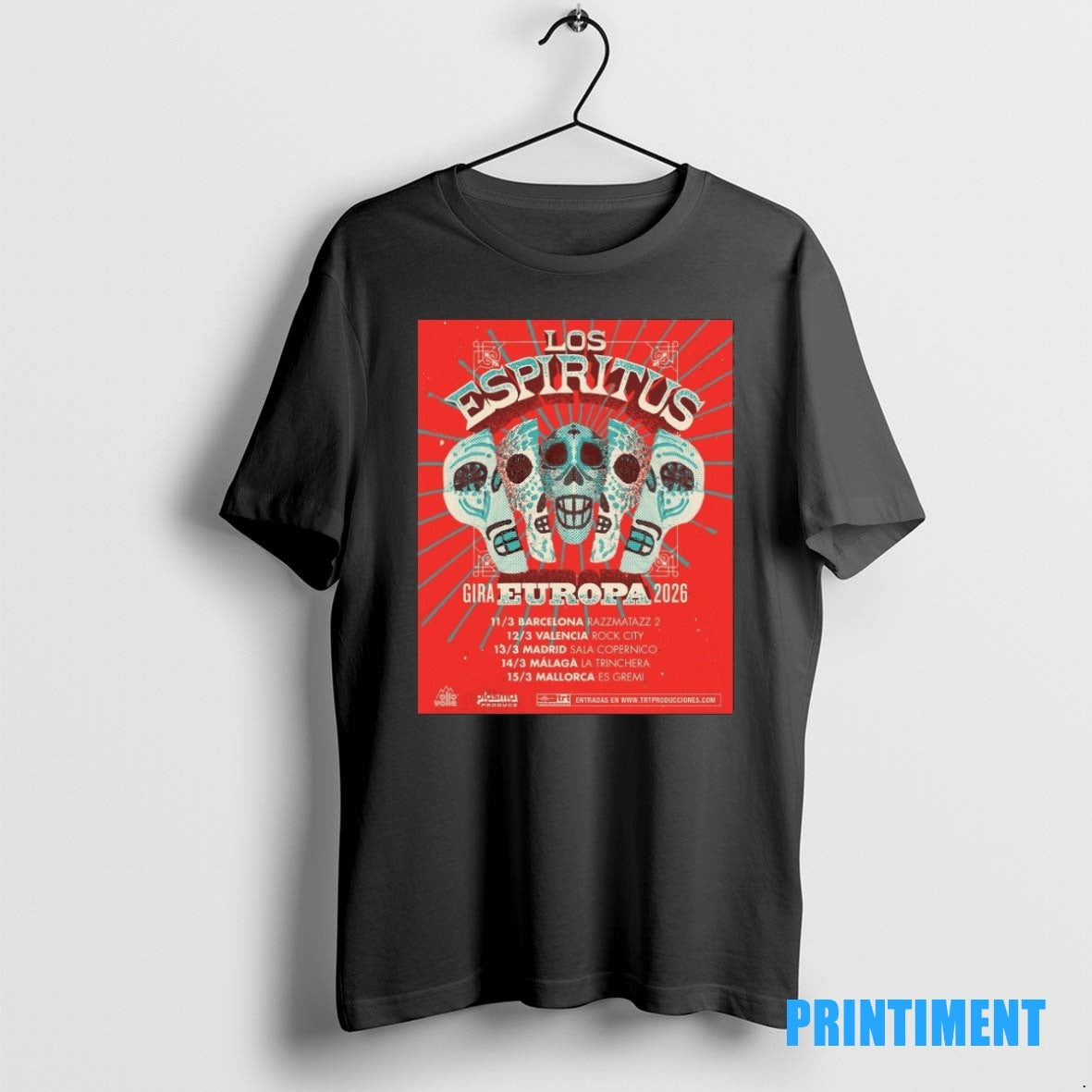 Official Los Espiritus Gira Europa Tour 2026 11 3 Barcelona 12 3 Valencia Tee Sweater