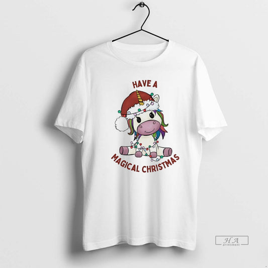 Official Magical Christmas Unicorn Santa Hat Lighted White