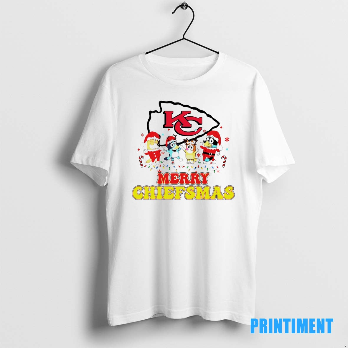 Official Merry Chiefsmas Kansas City Chiefs Christmas Bluey Cartoon Tee Sweater