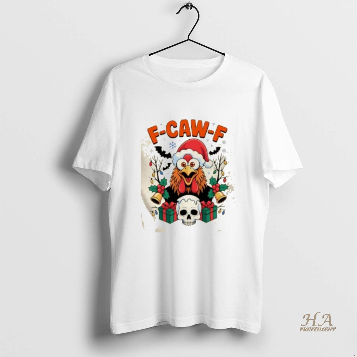 Official Merry Christmas F Caw F Chicken Spooky Skull