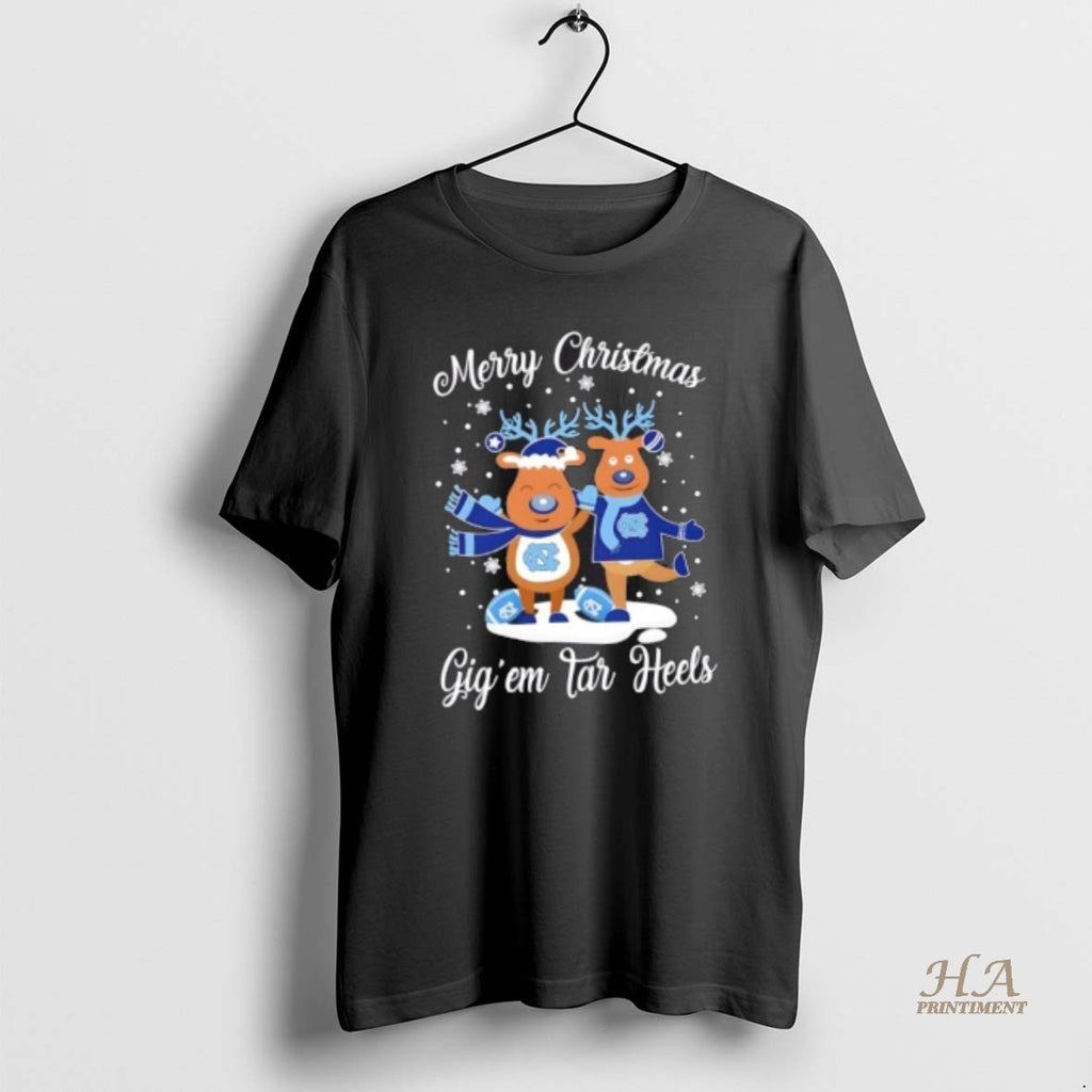 Official Merry Christmas Gig Em North Carolina Tar Heels Football