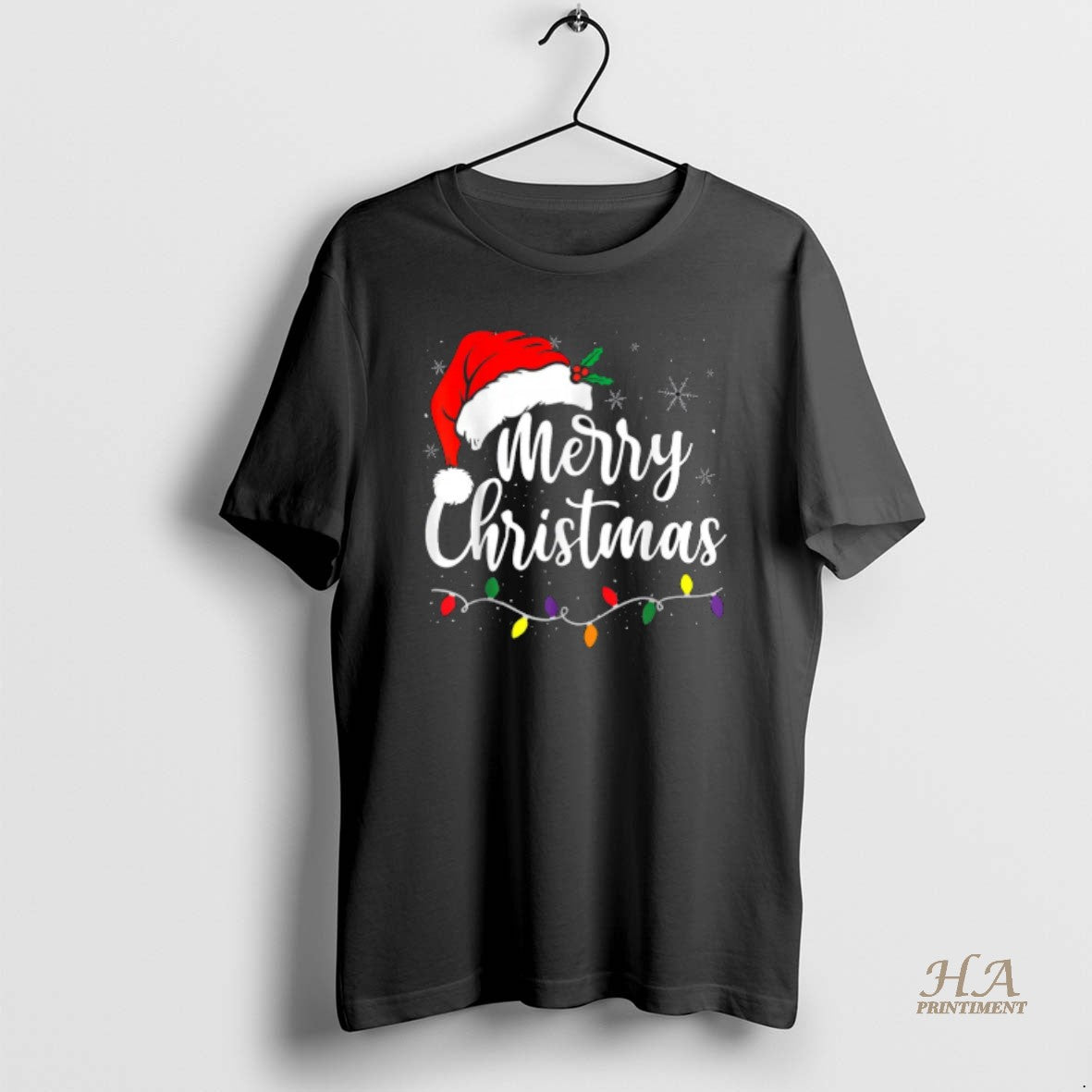 Official Merry Christmas Lights Red Santa Hat Xmas Family